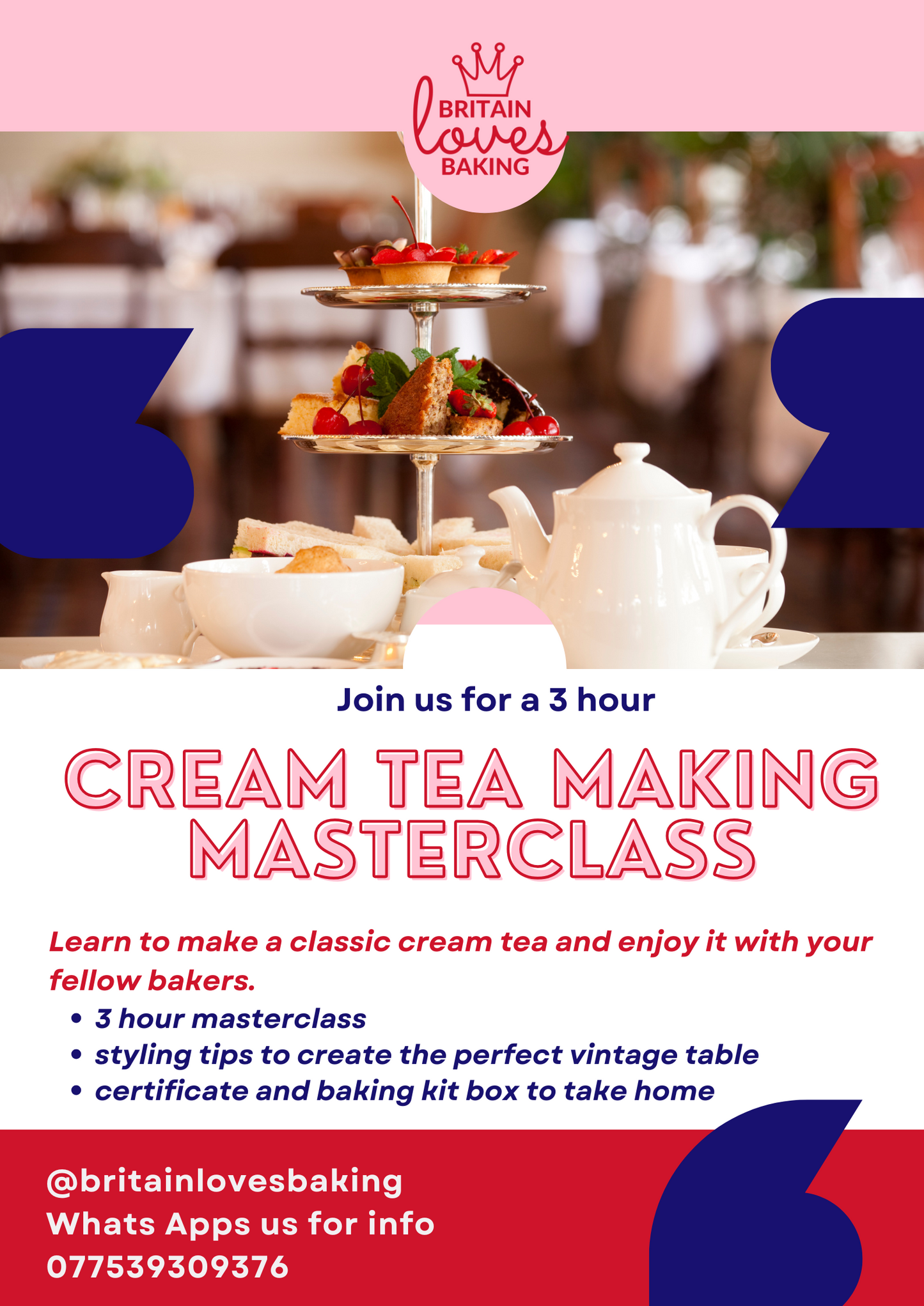 Britain Loves Baking Academy 3 hour Cream Tea Masterclass