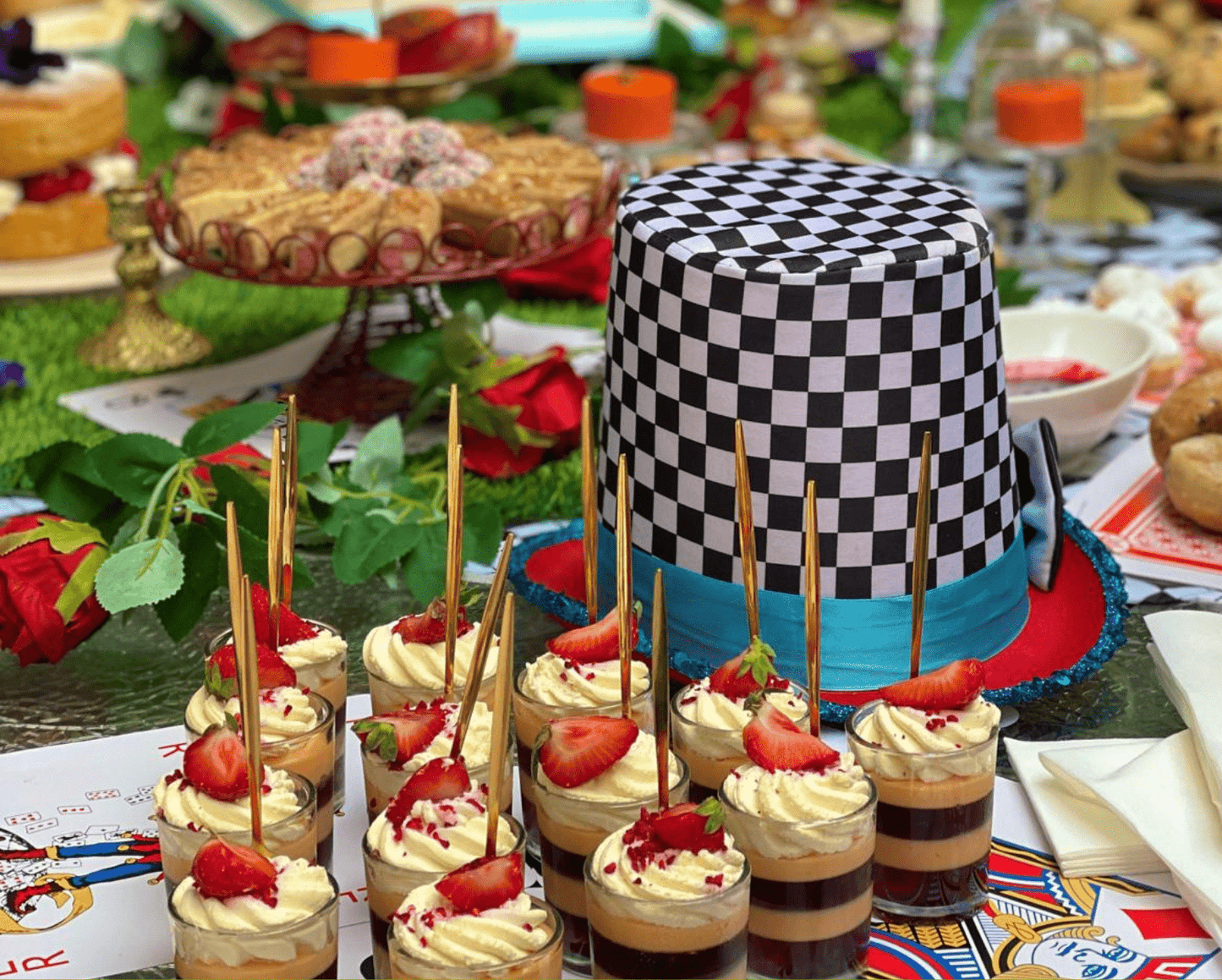 immersive Alice in Wonderland Afternoon Tea Experience - cakery wonderland eventscakery wonderlandcakery wonderlandafternoon teaalicedesserttable26