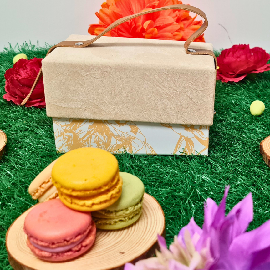 Luxury Macaron Handbag giftbox free delivery - cakery wonderland eventscakery wonderlandcakery wonderlandMacaron Handbag Boxhandbagmacaron