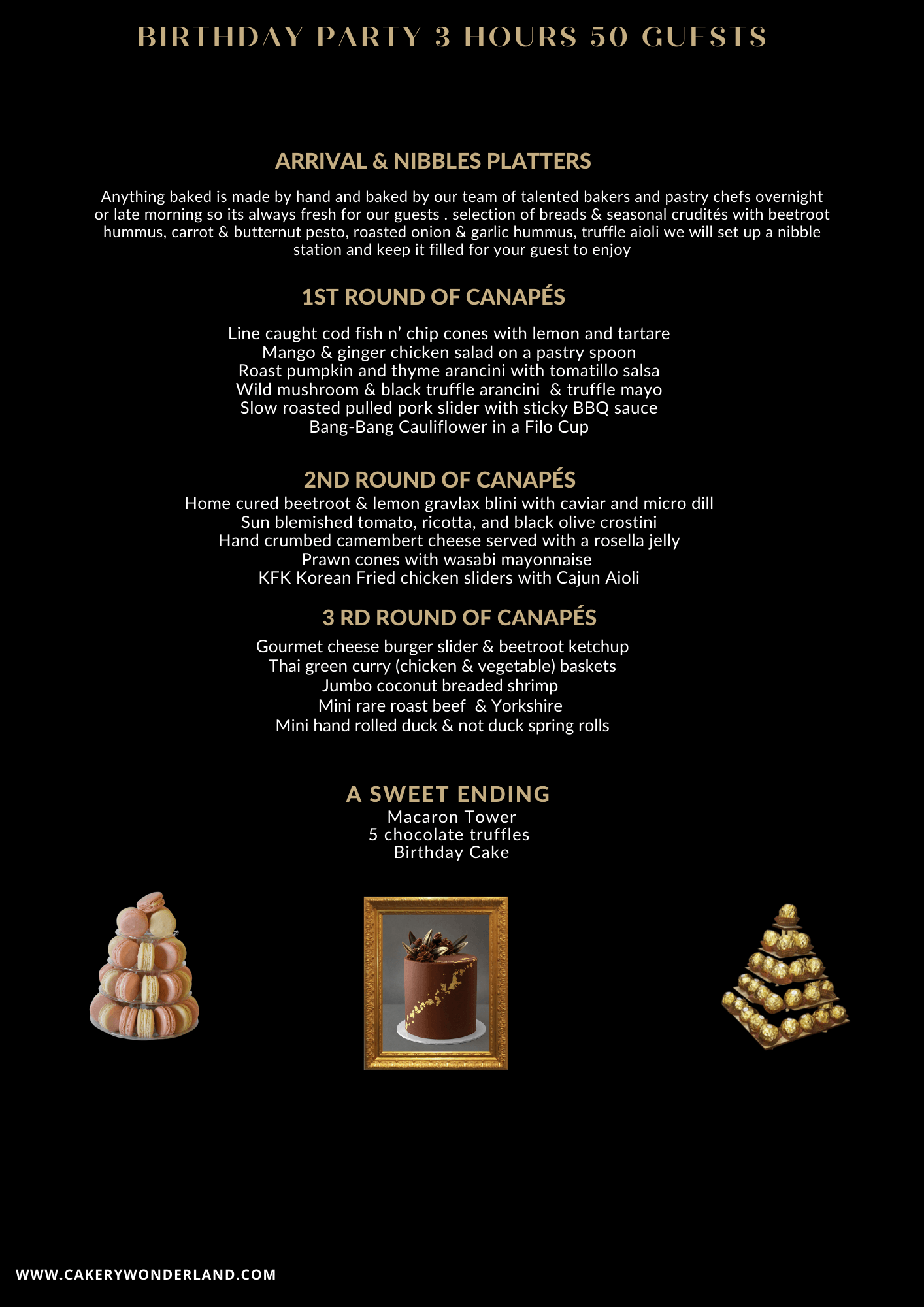 3 hour Canape party - cakery wonderland eventscakery wonderlandcakery wonderlandcanapé party