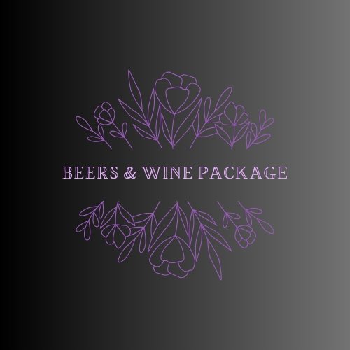 our beers and wine package inclues a choice fo red and white, 2 beers and a cidre