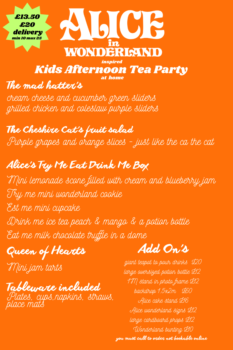 Kids Afternoon Tea Party Box @ home. Alice in Wonderland - cakery wonderland eventscakery wonderland eventscakery wonderland eventsCakesaliceadultafternoontea-10