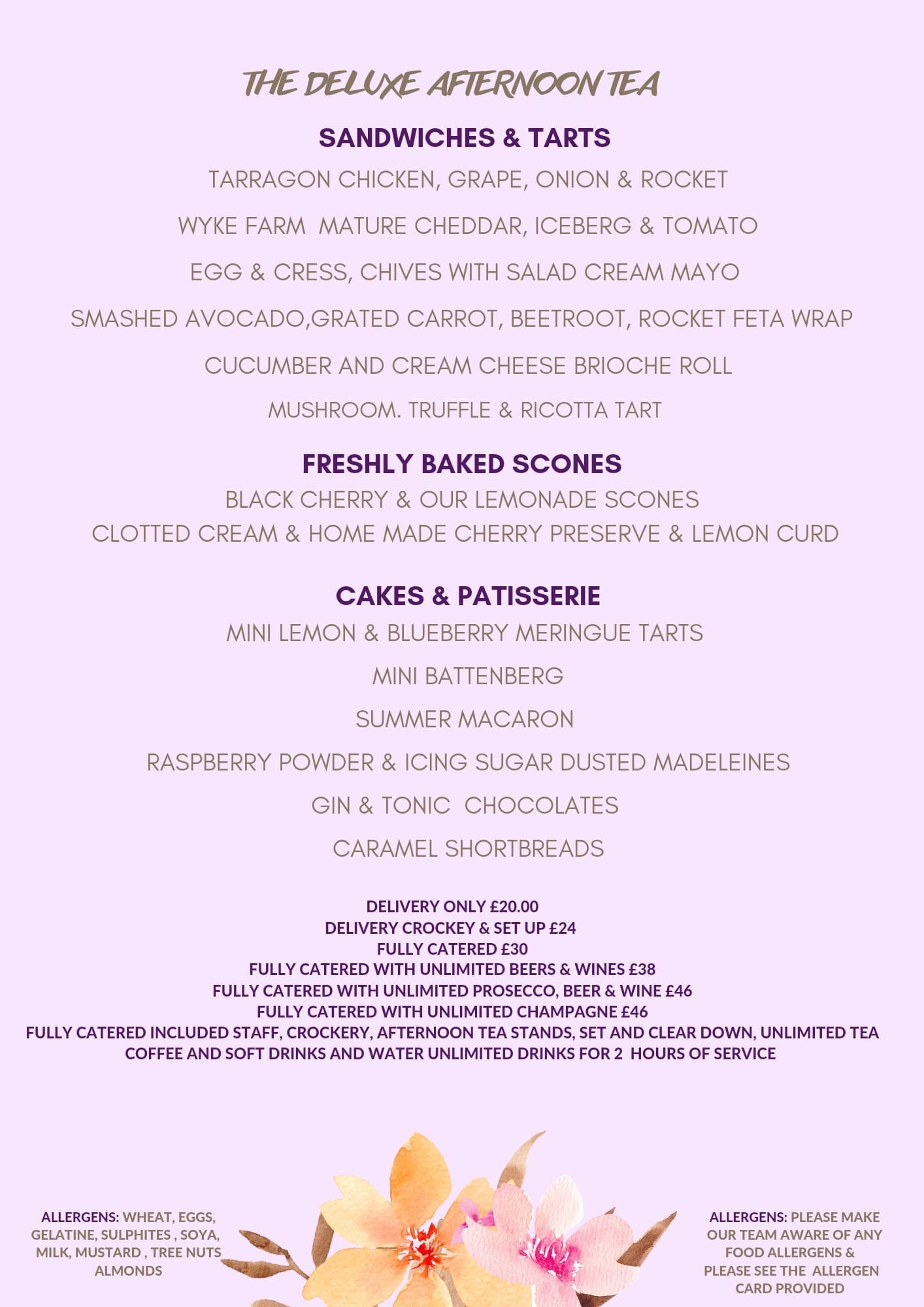 The Deluxe Afternoon Tea - cakery wonderland eventscakery wonderlandcakery wonderlandfood hamperdeluxeafternoontea-crockery