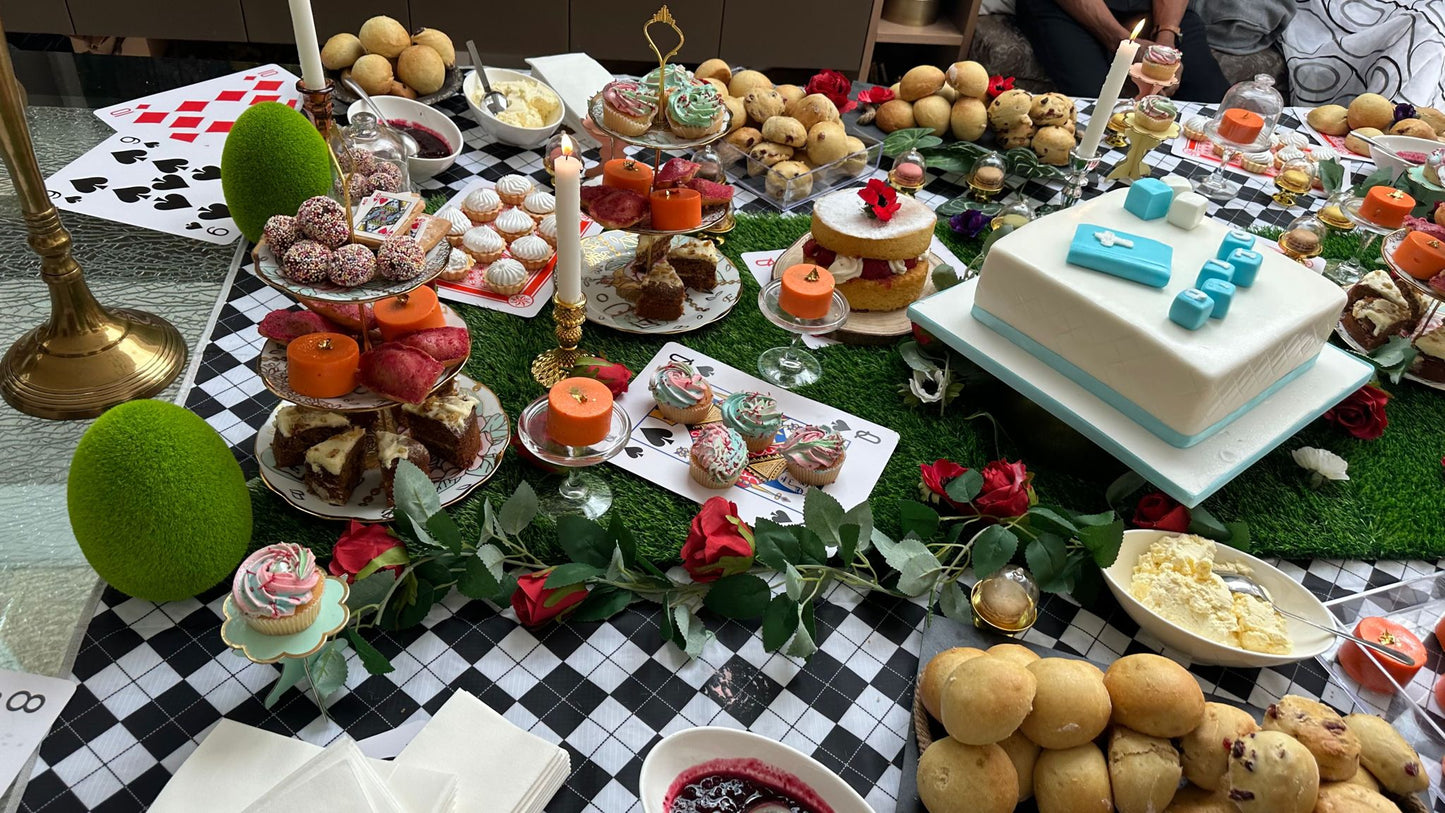 Unlimited two hour Champagne Afternoon Tea event Menu - cakery wonderland eventscakery wonderlandcakery wonderlandfood hamperchampagneafternoontea