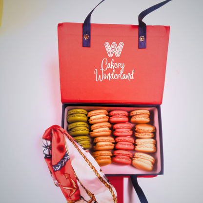 48 French Macaron in an exclusive luxury handbag giftbox