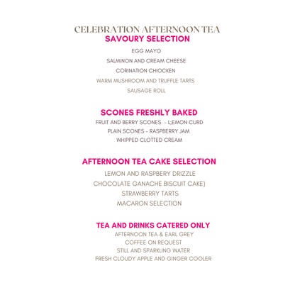 Celebration Afternoon Tea - Event Catering I Delivery in London - cakery wonderland eventscakery wonderlandcakery wonderlandafternoon teacelebrationafternoontea-delivery