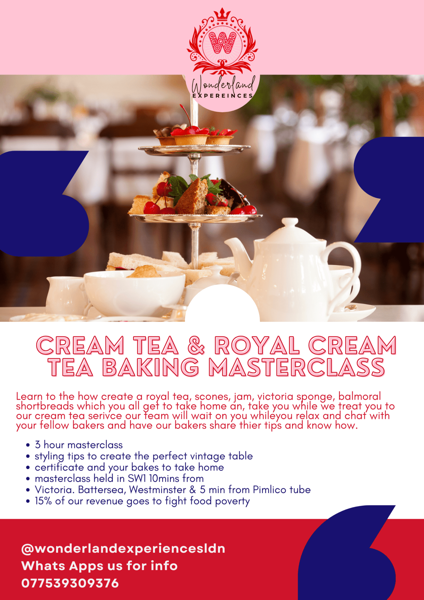 London Cream Tea Experience and Royal Cream Tea Baking Masterclass - cakery wonderland eventsWonderland ExperiencesWonderland Experiencesbaking Masterclasscreamteamasterclass