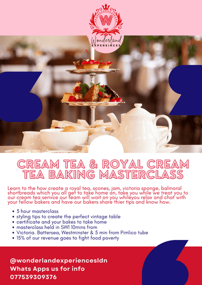London Cream Tea Experience and Royal Cream Tea Baking Masterclass - cakery wonderland eventsWonderland ExperiencesWonderland Experiencesbaking Masterclasscreamteamasterclass