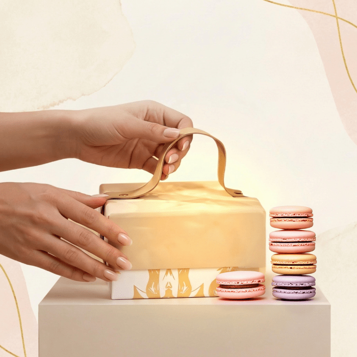 Luxury Mothers Day Easter Handbag Gift Box Macaron or Chocolates - cakery wonderland eventscakery wonderland eventscakery wonderland eventsfood hamper