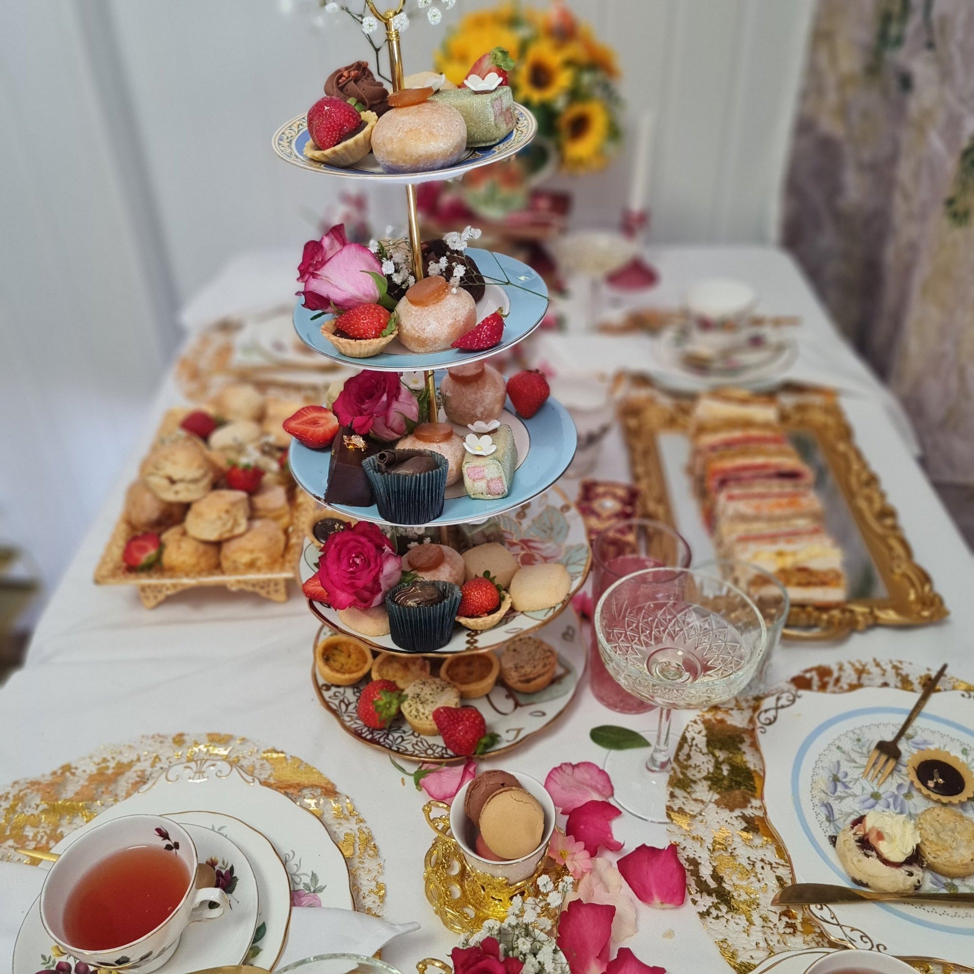 Luxury Vintage Champagne Afternoon Tea At Home Experience - cakery wonderland eventscakery wonderlandcakery wonderlandFood experiencechampagneafternoonteaathome