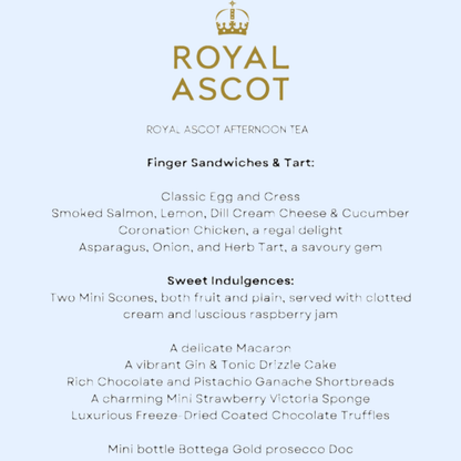 Royal Ascot Ladies Day - Prosecco Afternoon Tea Handbag 19th June - cakery wonderland eventscakery wonderlandcakery wonderlandfood hamperascotSINGLEAFTChampers
