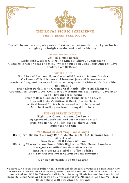 Royal Best of British Picnic in the Heart of London. - cakery wonderland eventsWonderland ExperiencesWonderland ExperiencesFood experience