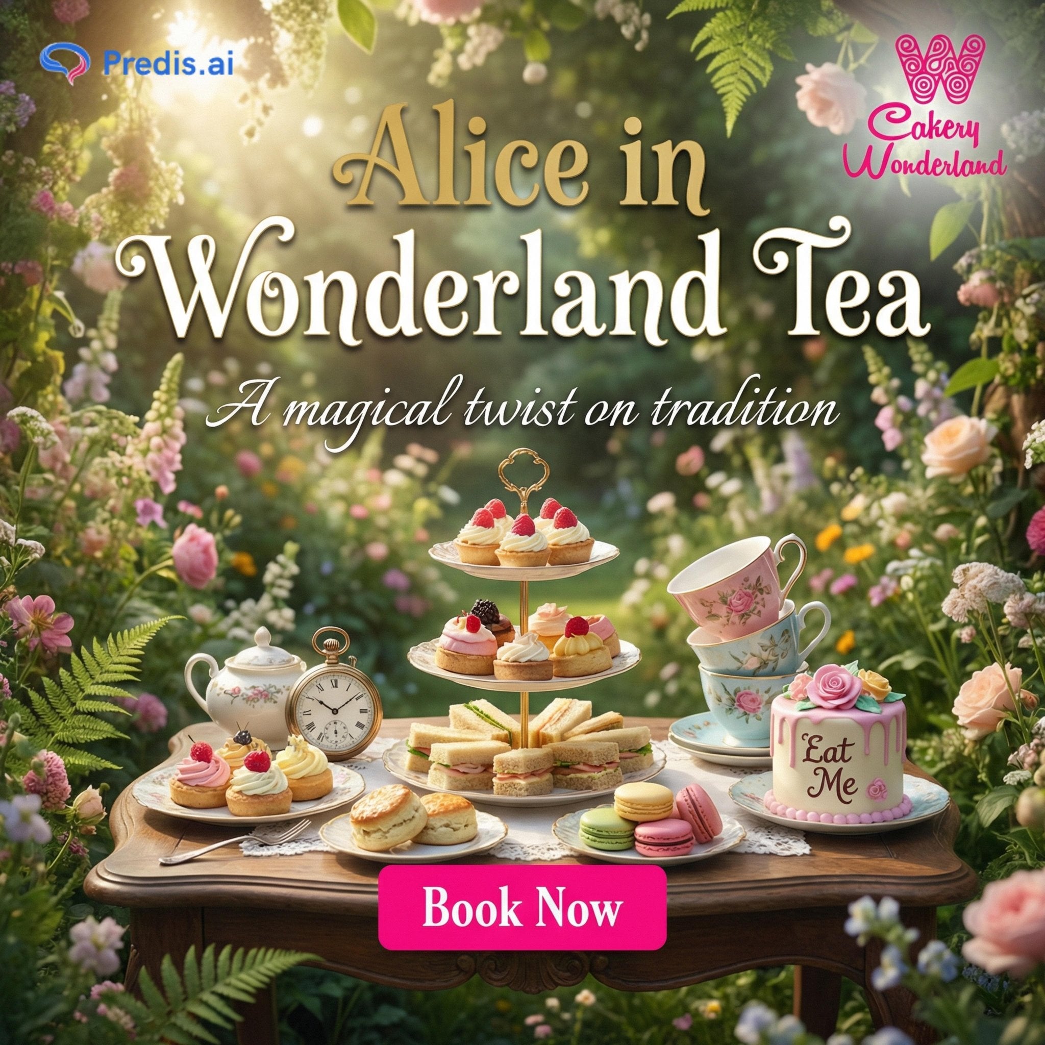 The ultimate Alice in Wonderland Brunch Experience & Menu - cakery wonderland eventscakery wonderlandcakery wonderlandBRUNCHalicedesserttable26