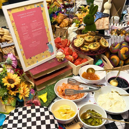 The ultimate Alice in Wonderland Brunch Experience & Menu - cakery wonderland eventscakery wonderlandcakery wonderlandBRUNCHalicedesserttable25
