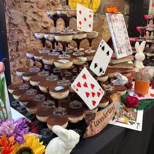 Tiramisu Towers are the new wedding cake 5, 6, or 7 tiers - cakery wonderland eventscakery wonderland eventscakery wonderland eventsDessert ExperienceDONUTS70