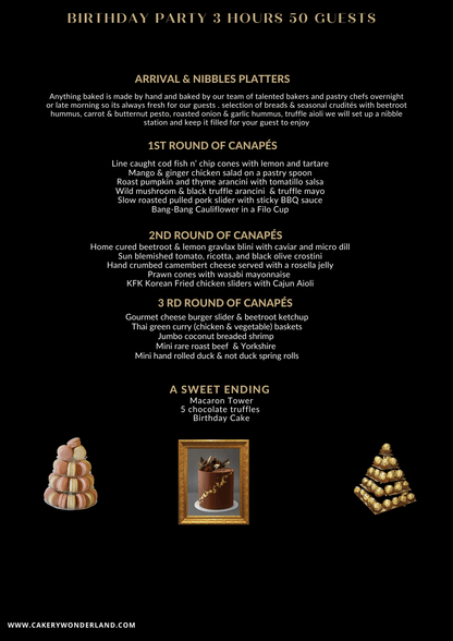 3 hour Canape party - cakery wonderland eventscakery wonderlandcakery wonderlandcanapé party